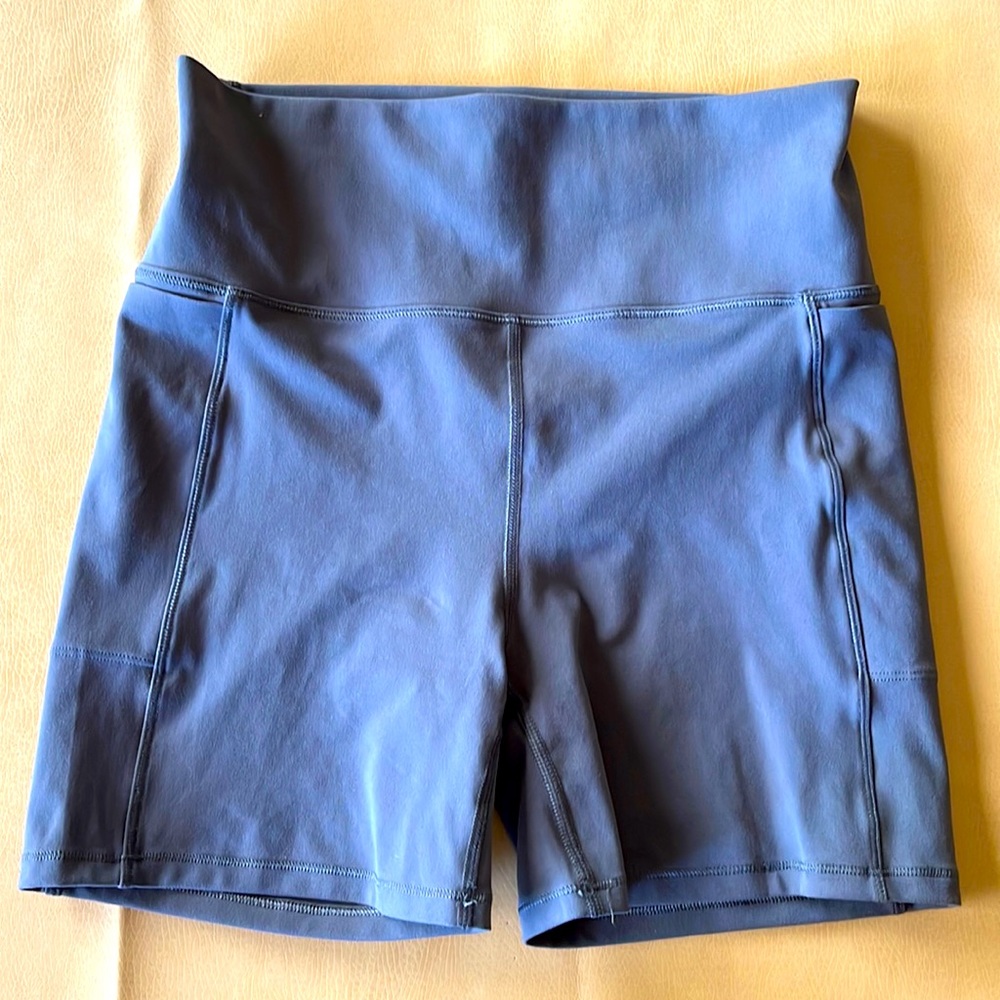 Vuori High-Rise Blue Athletic Shorts